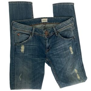 Hudson Collin Flap Skinny Napo Stretch Denim Skinny Distressed Jeans Womens 27